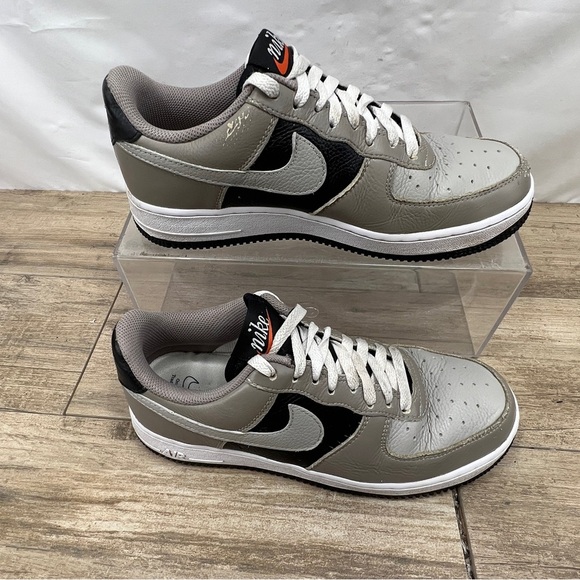 Nike Air Force 1 Low Leather Grey Black White Cobblestone Classic ‎ size 9 - Picture 2 of 12